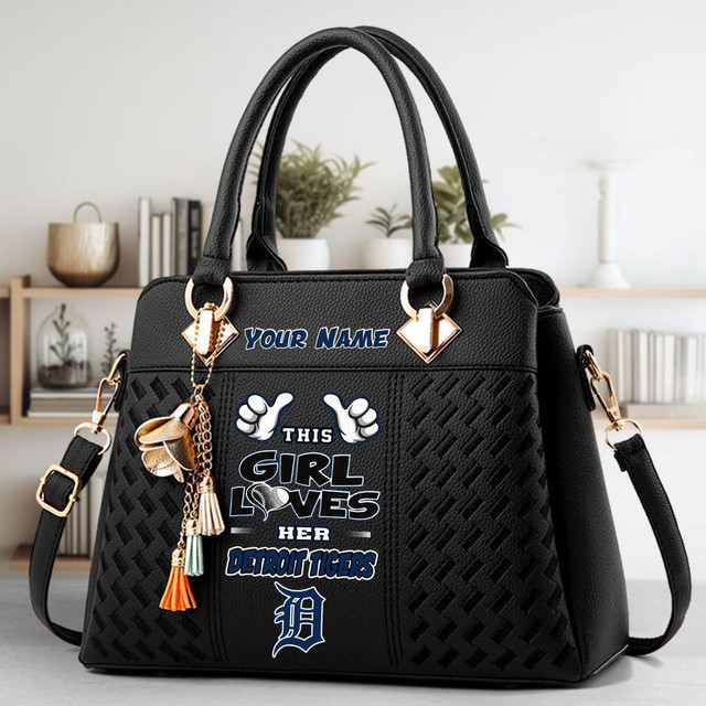 LIMITED EDITION - NEW CUSTOMIZED MLB16 DTS DETROIT TIGERS ZIP HANDBAG MULTICOLOR