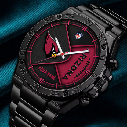 LIMITED EDITION - NEW CUSTOMIZED NFL20 ARC ARIZONA CARDINALS LUXURY STAINLESS STEEL WATCH