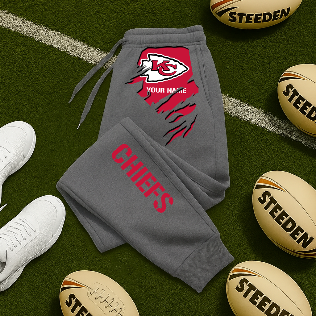 LIMITED EDITION - NEW PERSONALIZED NFL01 KCC KANSAS CITY CHIEFS JOGGERS