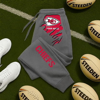 LIMITED EDITION - NEW PERSONALIZED NFL01 KCC KANSAS CITY CHIEFS JOGGERS