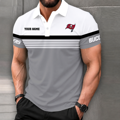 LIMITED EDITION - NEW CUSTOMIZED NFL10 TBB TAMPA BAY BUCCANEERS POLO SHIRT