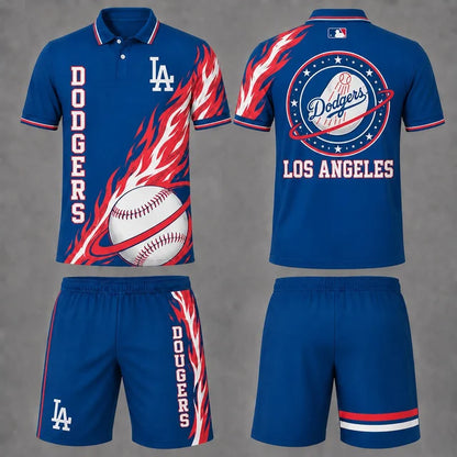 [FLASH SALE] NEW CUSTOMIZED MLB02 LAD LOS ANGELES DODGERS POLO SHIRT & SHORT PANTS SET