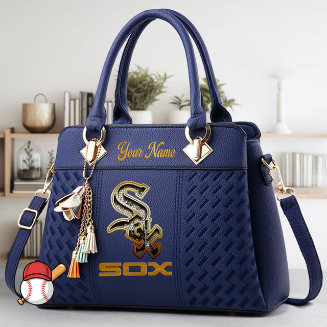 LIMITED EDITION - NEW CUSTOMIZED MLB26 CWS CHICAGO WHITE SOX ZIP HANDBAG MULTICOLOR