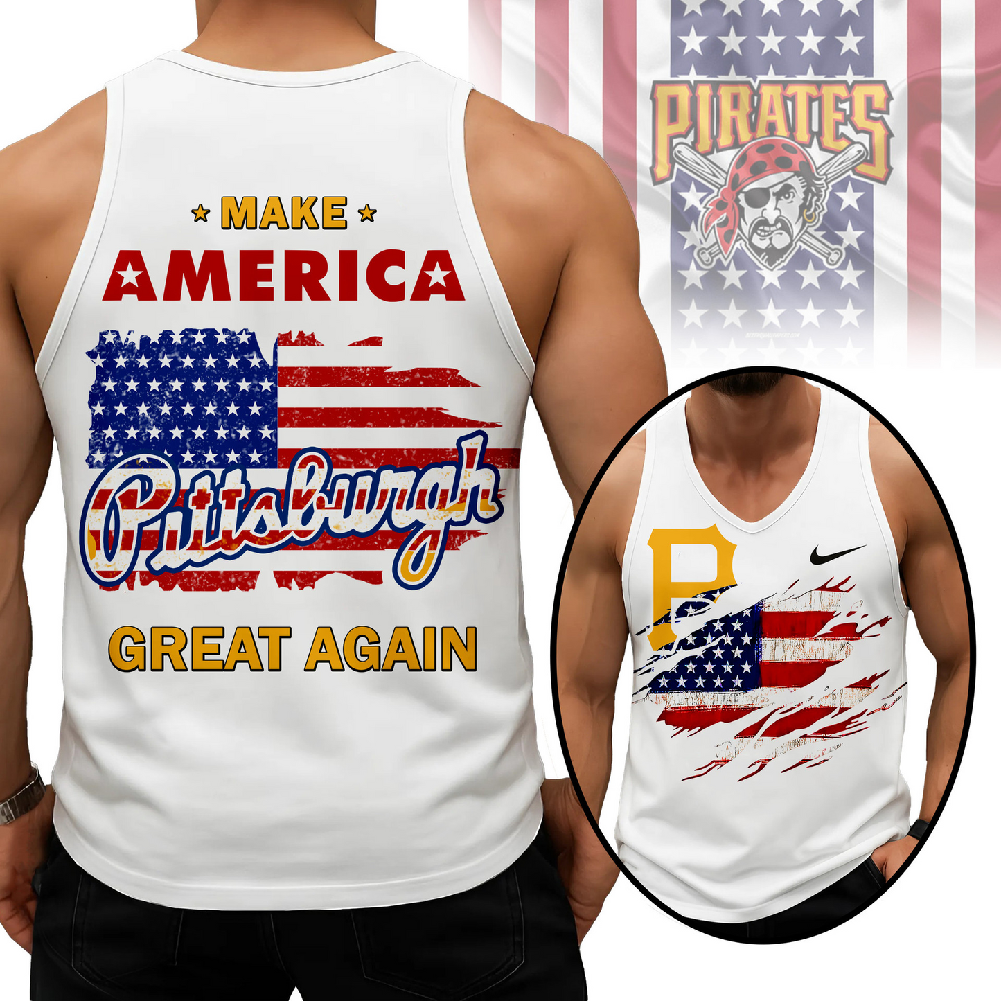 LIMITED EDITION - NEW CUSTOMIZED MLB29 PHP PITTSBURGH PIRATES UNISEX TANK TOP