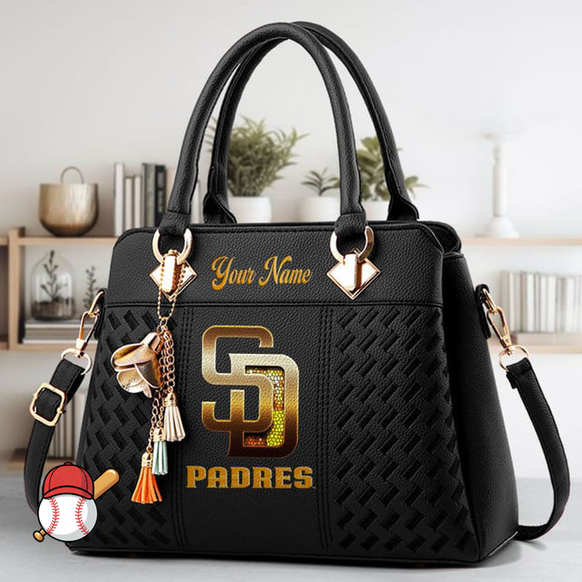 LIMITED EDITION - NEW CUSTOMIZED MLB18 SDP SAN DIEGO PADRES ZIP HANDBAG MULTICOLOR