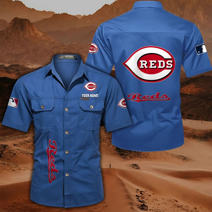 LIMITED EDITION - NEW CUSTOMIZED MLB05 CRS CINCINNATI REDS MEN'S CARGO SHIRT
