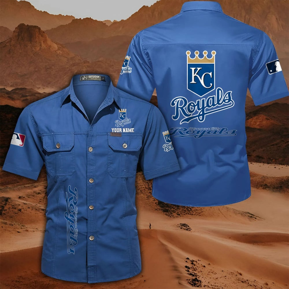 LIMITED EDITION - NEW CUSTOMIZED MLB19 KCR KANSAS CITY ROYALS MEN'S CARGO SHIRT