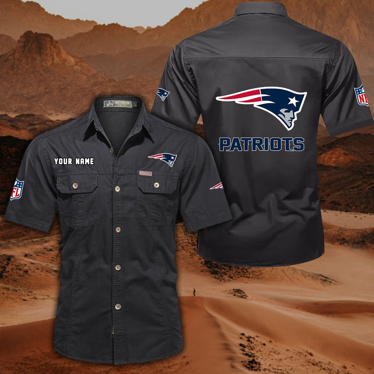 SPECIAL EDITION - NEW CUSTOMIZED NFL27 NEP NEW ENGLAND PATRIOTS MUTICOLOR MEN'S CARGO SHIRT