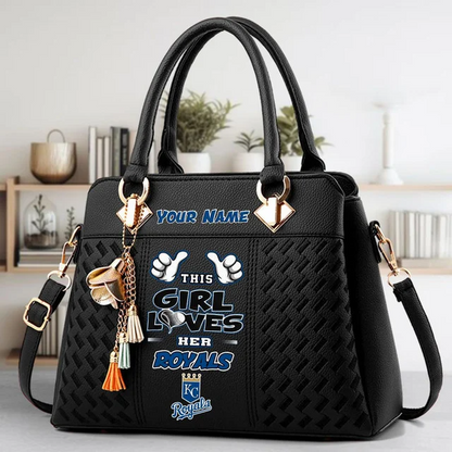 LIMITED EDITION - NEW CUSTOMIZED MLB19 KCR KANSAS CITY ROYALS ZIP HANDBAG MULTICOLOR