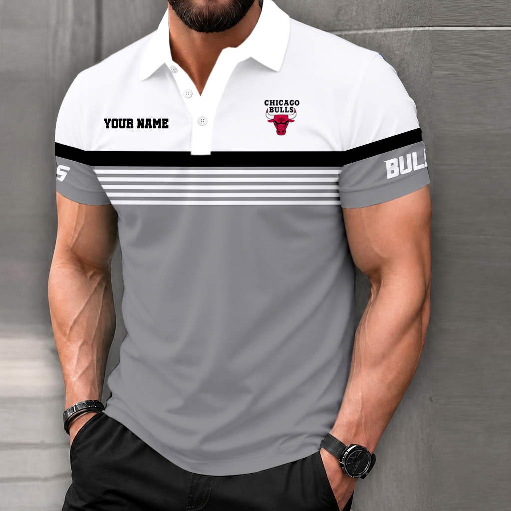 LIMITED EDITION - NEW CUSTOMIZED NBA19 CBU CHICAGO BULLS POLO SHIRT