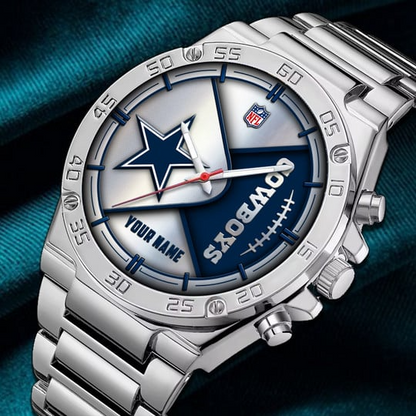 LIMITED EDITION - NEW CUSTOMIZED NFL21 DCB DALLAS COWBOYS LUXURY STAINLESS STEEL WATCH