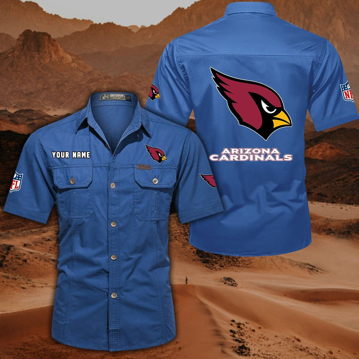 SPECIAL EDITION - NEW CUSTOMIZED NFL20 ARC ARIZONA CARDINALS MUTICOLOR MEN'S CARGO SHIRT