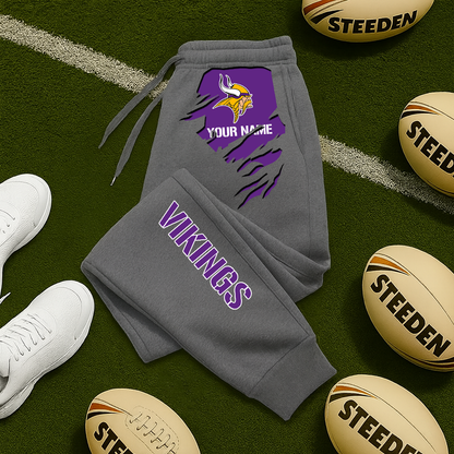 LIMITED EDITION - NEW PERSONALIZED NFL05 MVK MINNESOTA VIKINGS JOGGERS