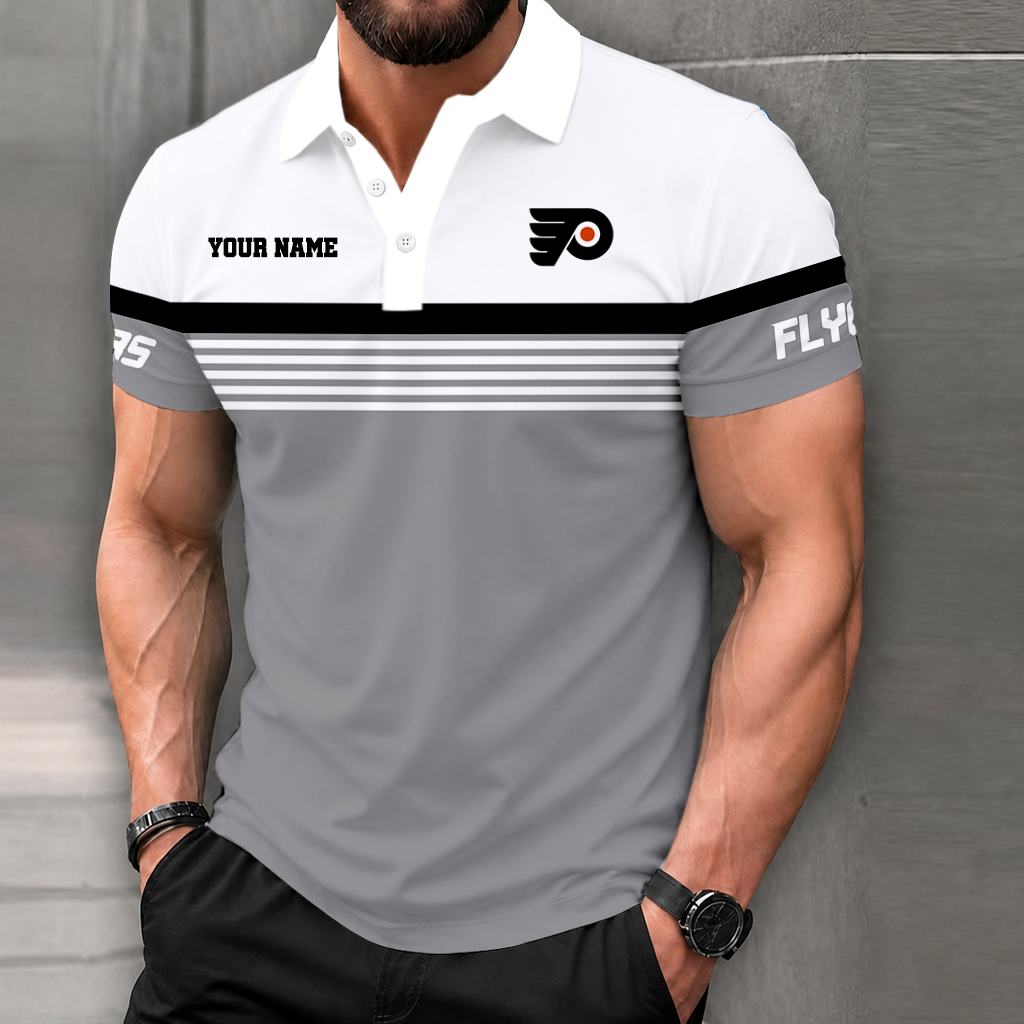 LIMITED EDITION - NEW CUSTOMIZED NHL27 PPF PHILADELPHIA FLYERS POLO SHIRT