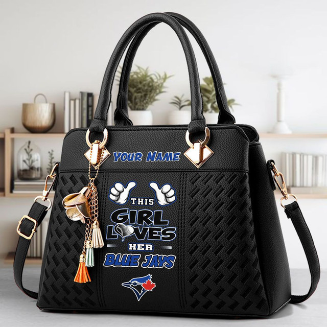 LIMITED EDITION - NEW CUSTOMIZED MLB12 TBJ TORONTO BLUE JAYS ZIP HANDBAG MULTICOLOR