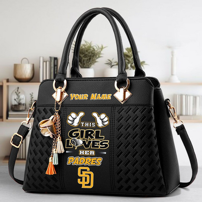 LIMITED EDITION - NEW CUSTOMIZED MLB18 SDP SAN DIEGO PADRES ZIP HANDBAG MULTICOLOR