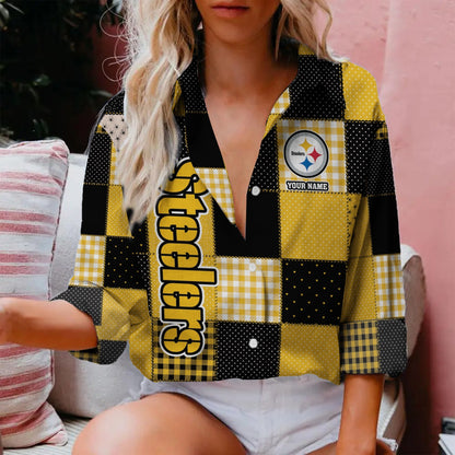 LIMITED EDITION - NEW CUSTOMIZED NFL14 PSB PITTSBURGH STEELERS WOMEN CASUAL SHIRT FOR FAN