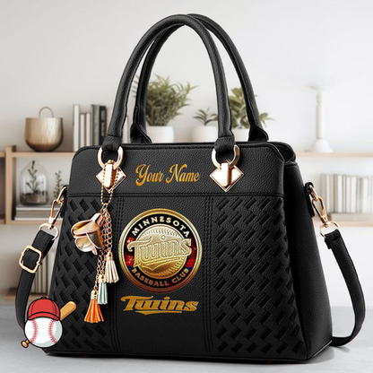 LIMITED EDITION - NEW CUSTOMIZED MLB22 MTS MINNESOTA TWINS ZIP HANDBAG MULTICOLOR