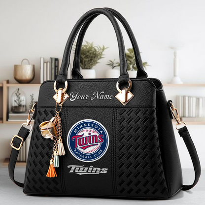 LIMITED EDITION - NEW CUSTOMIZED MLB22 MTS MINNESOTA TWINS ZIP HANDBAG MULTICOLOR