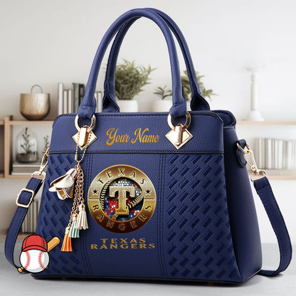 LIMITED EDITION - NEW CUSTOMIZED MLB08 TRS TEXAS RANGERS ZIP HANDBAG MULTICOLOR