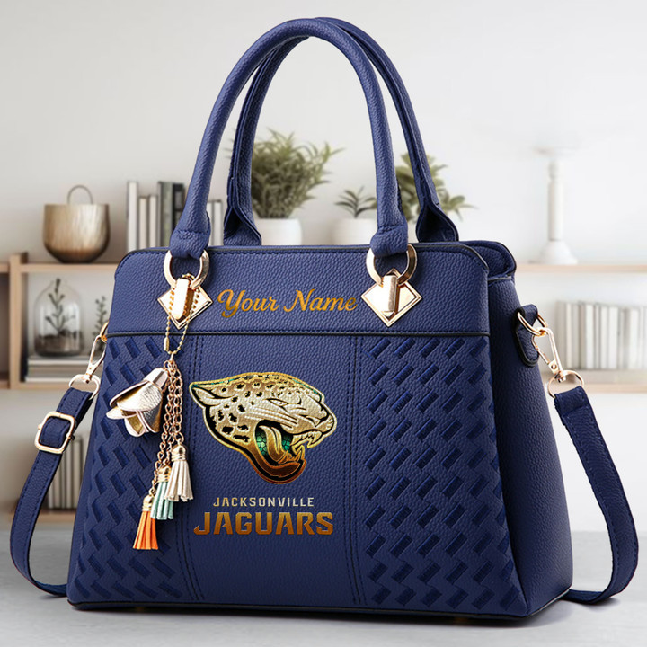 LIMITED EDITION - NEW CUSTOMIZED NFL30 JSJ JACKSONVILLE JAGUARS LUXURY HANDBAG IN MULTIPLE COLORS