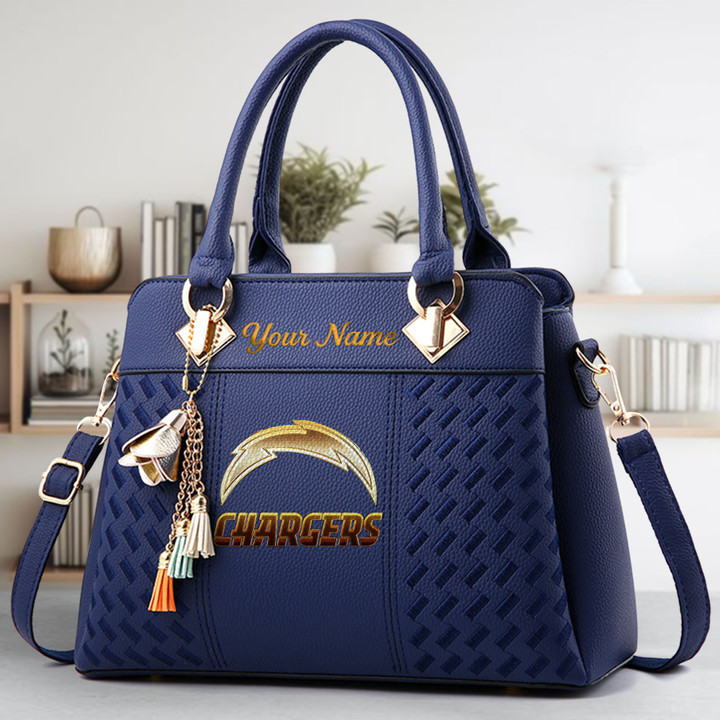 LIMITED EDITION - NEW CUSTOMIZED NFL09 LAC LOS ANGELES CHARGERS LUXURY HANDBAG IN MULTIPLE COLORS