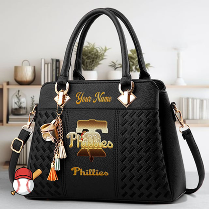 LIMITED EDITION - NEW CUSTOMIZED MLB11 PPS PHILADELPHIA PHILLIES ZIP HANDBAG MULTICOLOR