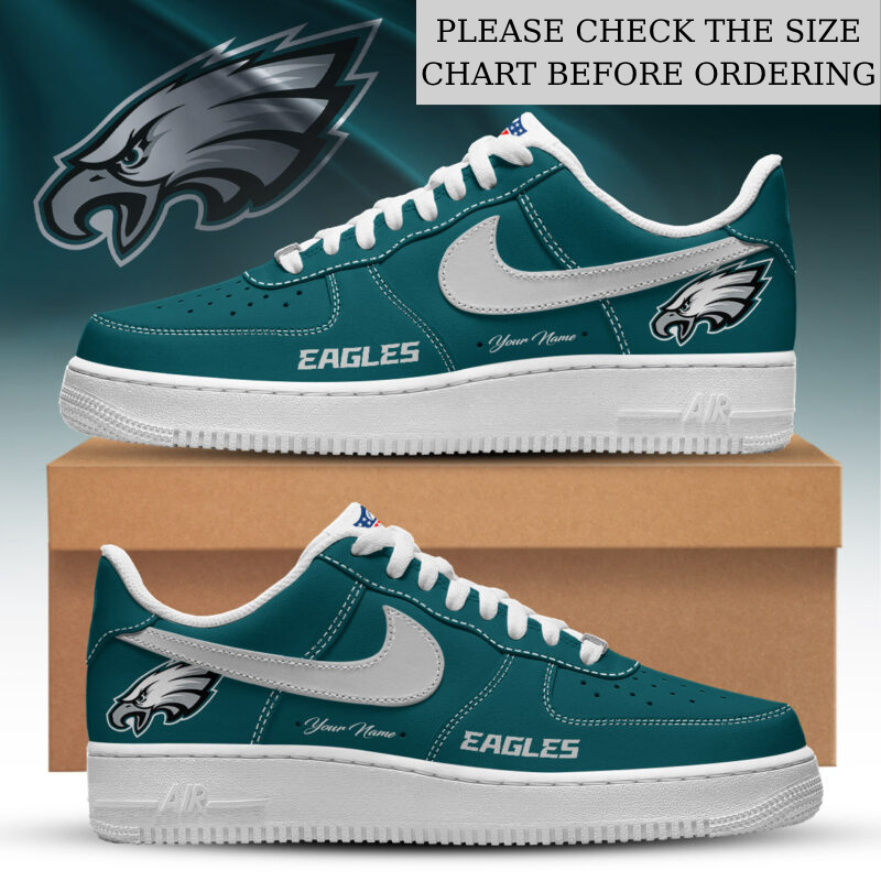 LIMITED EDITION - NEW CUSTOMIZED NFL02 PPE PHILADELPHIA EAGLES AF1 SHOES