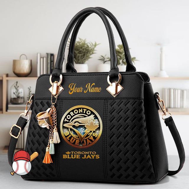 LIMITED EDITION - NEW CUSTOMIZED MLB12 TBJ TORONTO BLUE JAYS ZIP HANDBAG MULTICOLOR