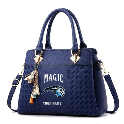 LIMITED EDITION - NEW CUSTOMIZED NBA15 OMA ORLANDO MAGIC ZIP HANDBAG MULTICOLOR