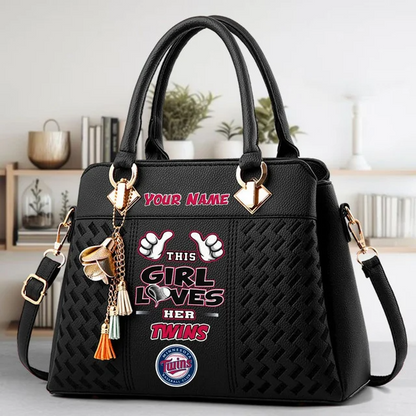 LIMITED EDITION - NEW CUSTOMIZED MLB22 MTS MINNESOTA TWINS ZIP HANDBAG MULTICOLOR