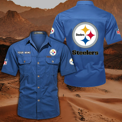 SPECIAL EDITION - NEW CUSTOMIZED NFL14 PSB PITTSBURGH STEELERS MUTICOLOR MEN'S CARGO SHIRT