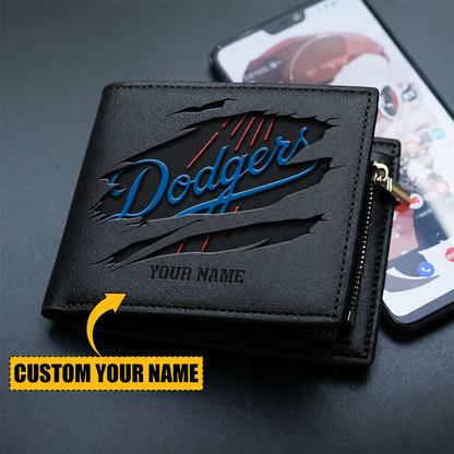 LIMITED EDITION - NEW CUSTOMIZED MLB02 LAD LOS ANGELES DODGERS LEATHER WALLET