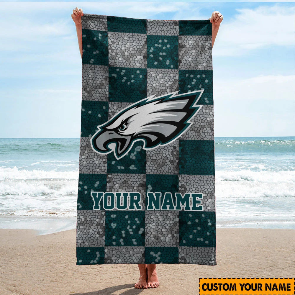 LIMITED EDITION - NEW CUSTOMIZED NFL02 PPE PHILADELPHIA EAGLES BEACH TOWEL
