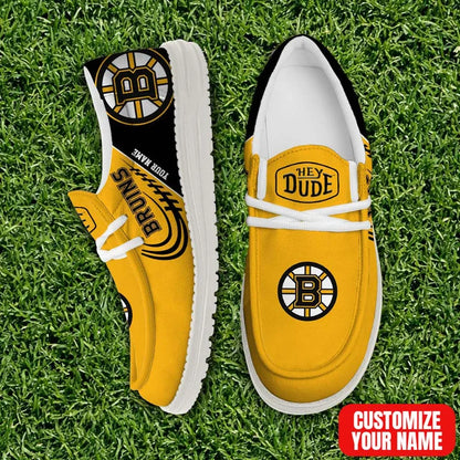 [SUPER SALE] NEW CUSTOMIZED NHL02 BTB BOSTON BRUINS PREMIUM LOAFER SHOES