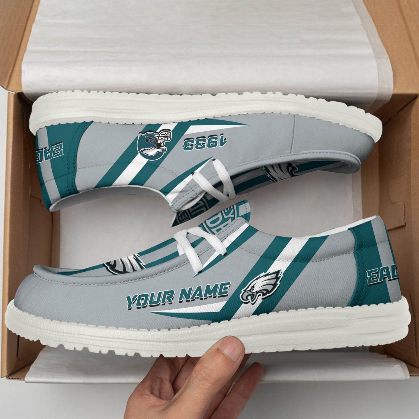 [SPECIAL OFFER] NEW CUSTOMIZED NFL02 PPE PHILADELPHIA EAGLES LOAFER SHOES