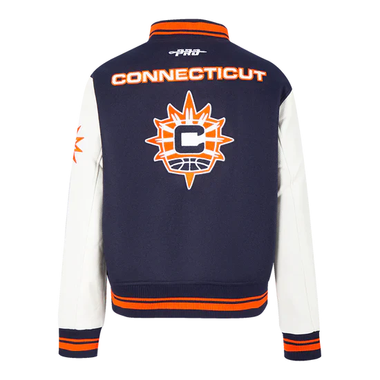 LIMITED EDITION - NEW CUSTOMIZED WNBA03 CTS CT SUN  BASEBALL JACKET, SATIN VARSITY JACKET 03