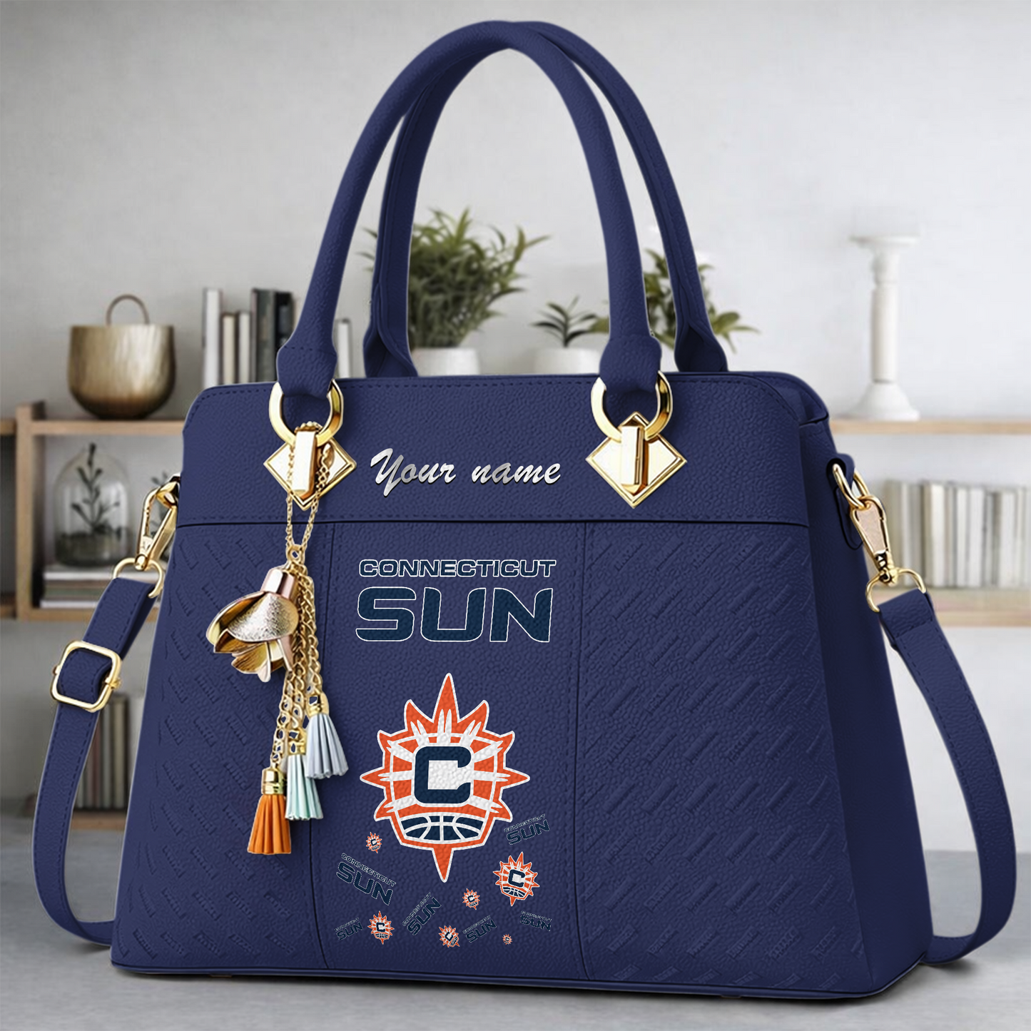 [FAN FAVORITE] NEW CUSTOMIZED WNBA03 CTS CONNECTICUT SUN MULTICOLOR HANDBAG
