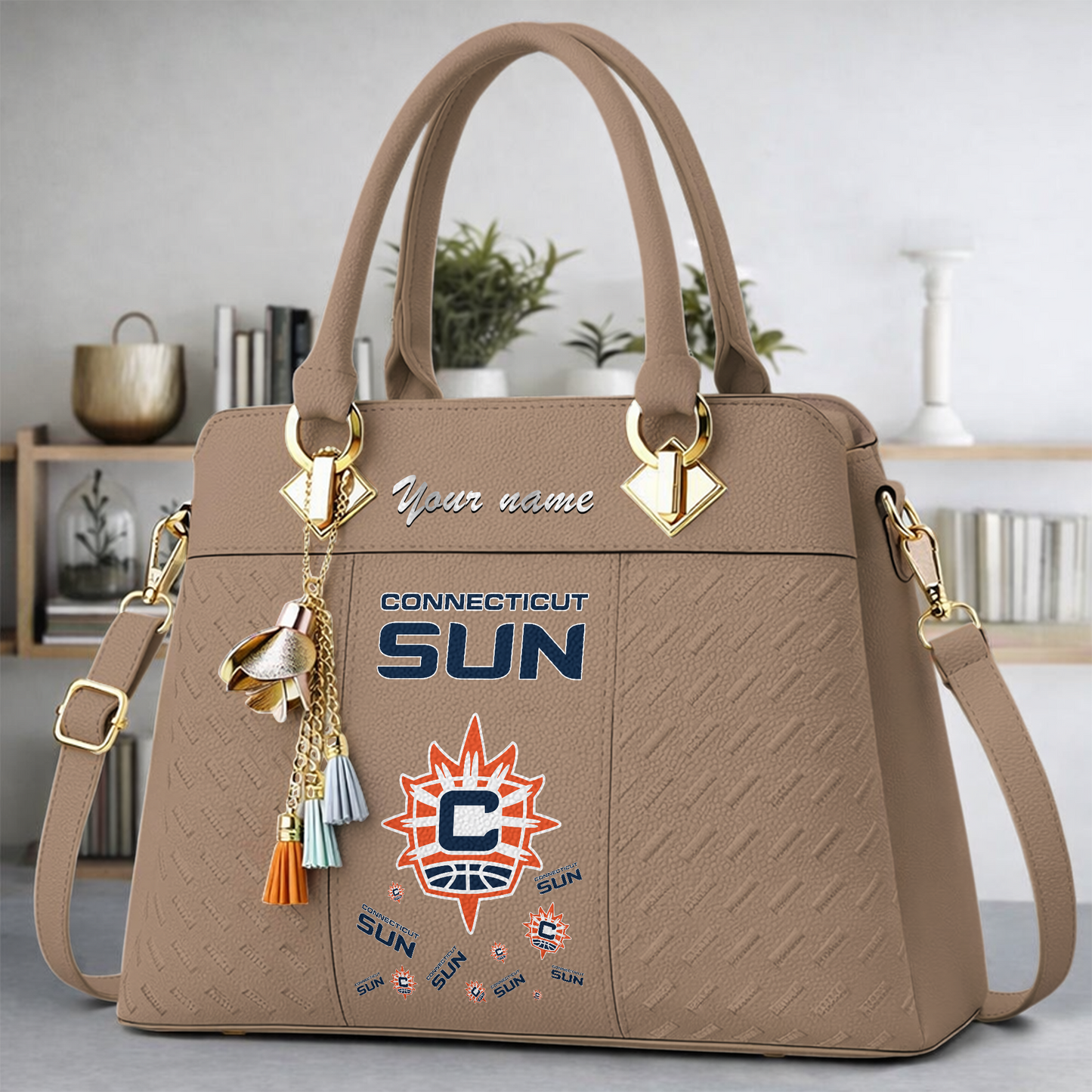 [FAN FAVORITE] NEW CUSTOMIZED WNBA03 CTS CONNECTICUT SUN MULTICOLOR HANDBAG