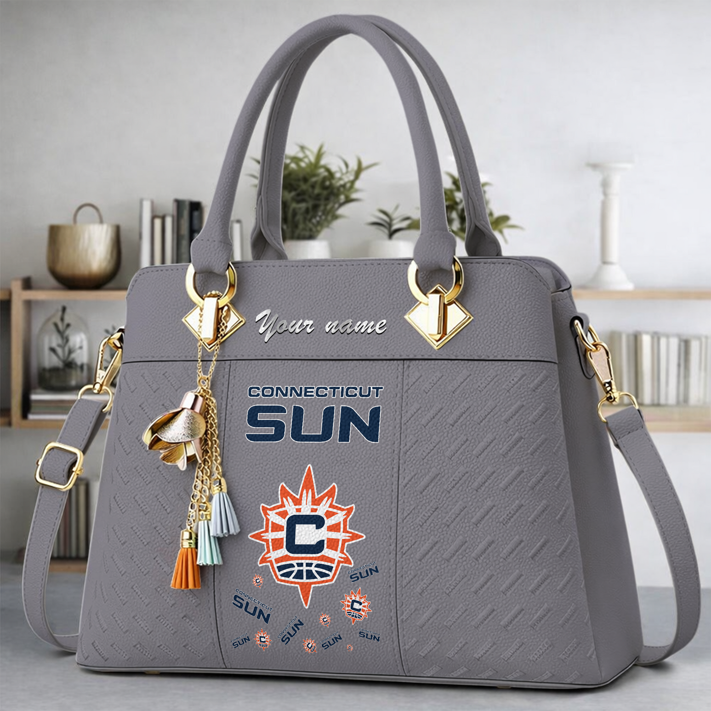 [FAN FAVORITE] NEW CUSTOMIZED WNBA03 CTS CONNECTICUT SUN MULTICOLOR HANDBAG