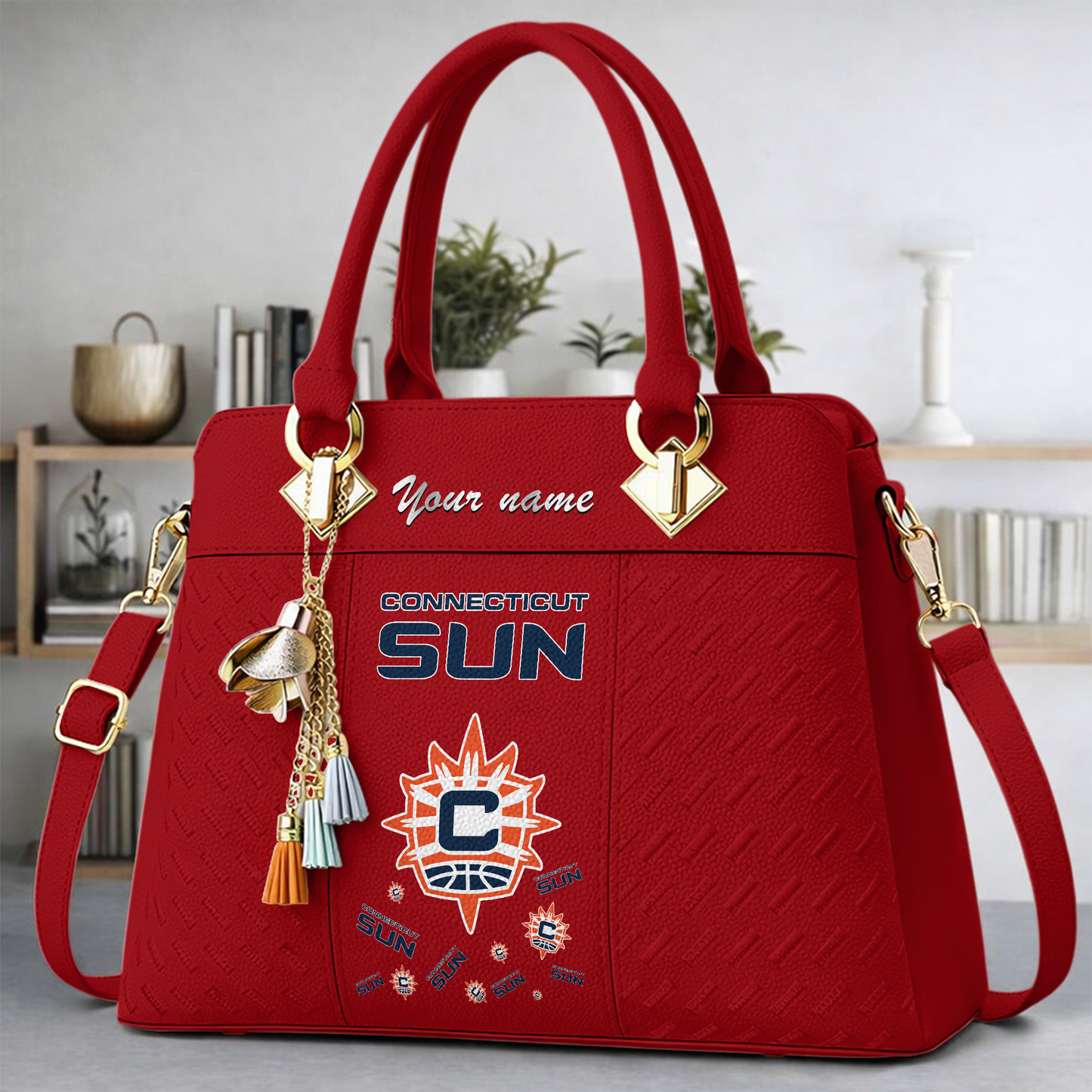 [FAN FAVORITE] NEW CUSTOMIZED WNBA03 CTS CONNECTICUT SUN MULTICOLOR HANDBAG