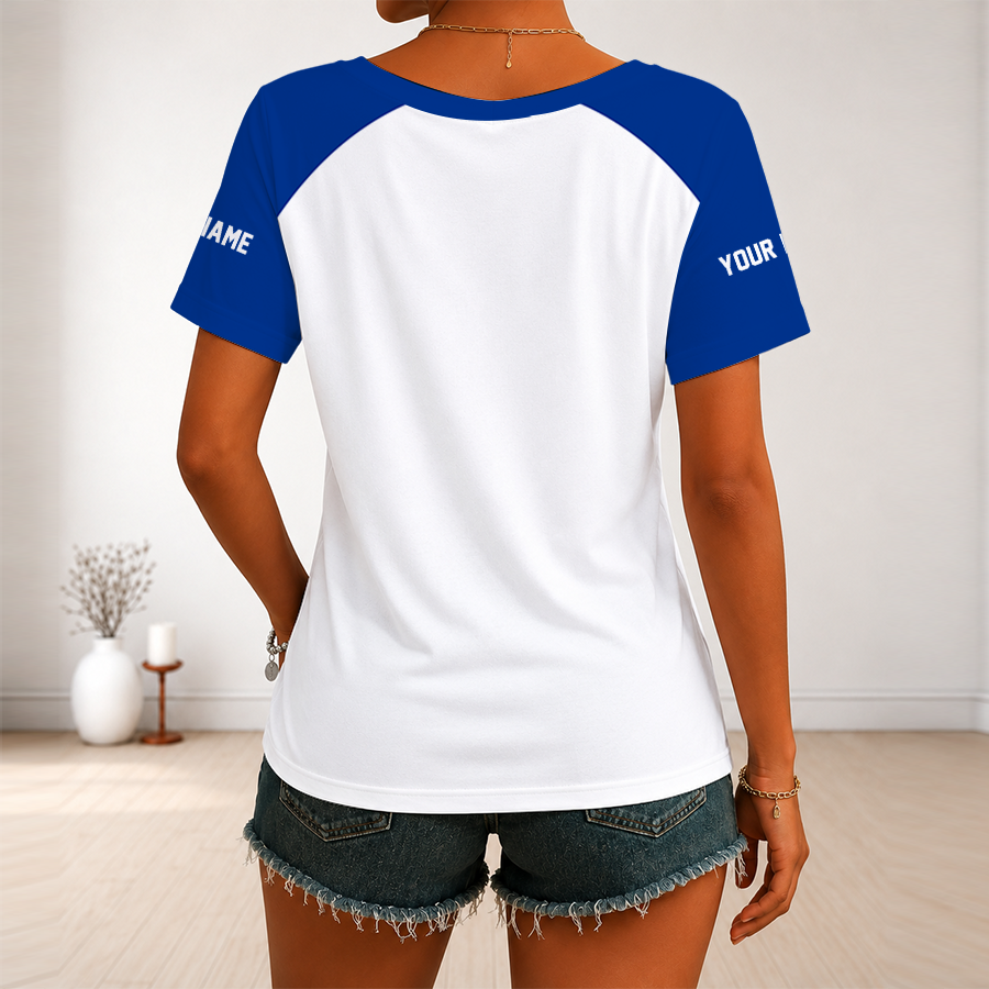 [SPECIAL OFFER] NEW CUSTOMIZED NFL03 BFB BUFFALO BILLS V-NECK FEMALE SHIRT