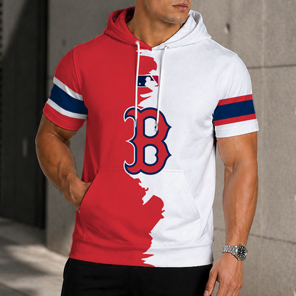 LIMITED EDITION - NEW CUSTOMIZED MLB03 BRS BOSTON RED SOX SHORT SLEEVE HOODIE