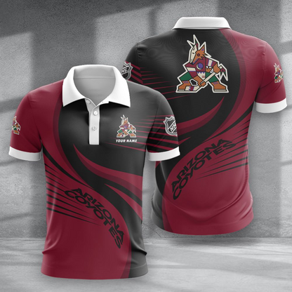 LIMITED EDITION - NEW CUSTOMIZED NH30 AZC ARIZONA COYOTES POLO SHIRT & T-SHIRTS