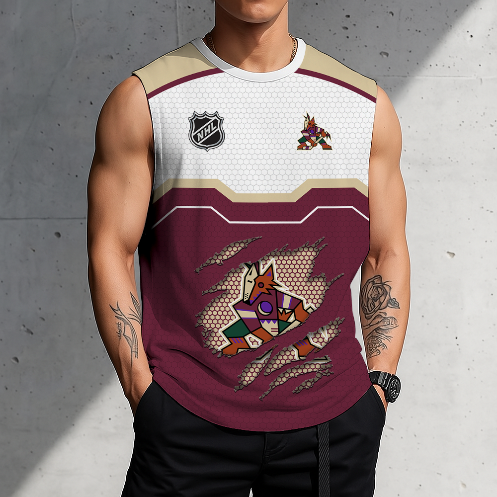 SPECIAL EDITION - NEW CUSTOMIZED NHL30 AZC ARIZONA COYOTES MEN'S GYM SHIRT