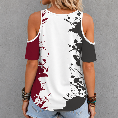 [SUPER SALE] NEW CUSTOMIZED NHL30 AZC ARIZONA COYOTES CRISS CROSS V-NECK TOP
