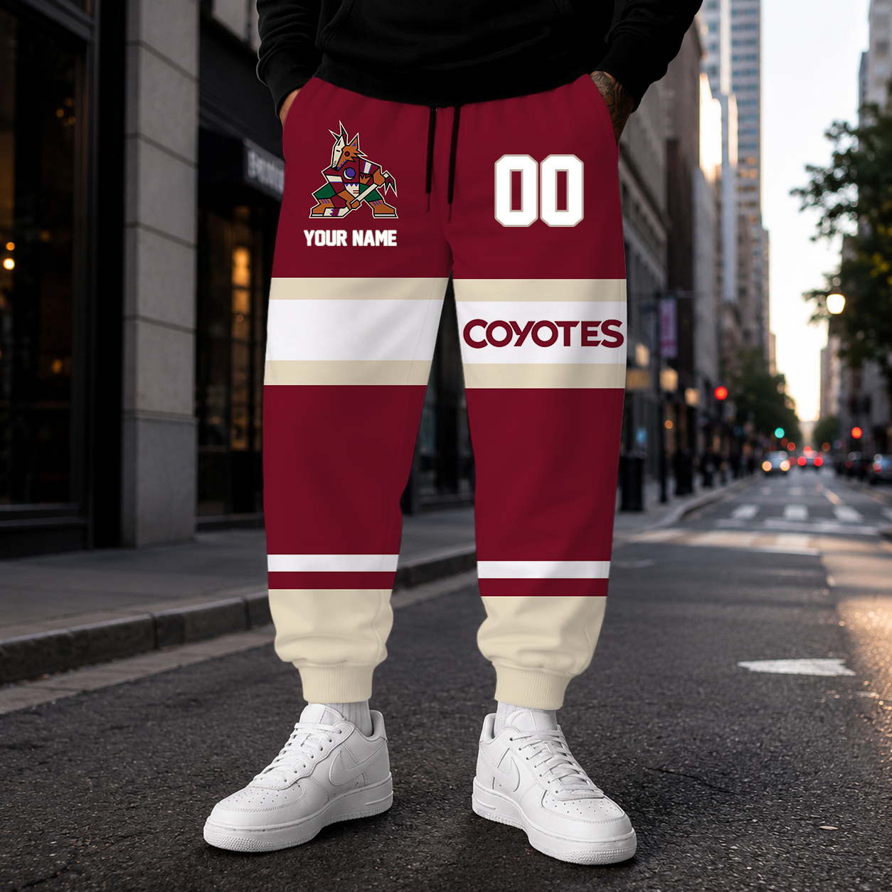 VIRAL EDITION - NEW CUSTOMIZED NHL30 AZC ARIZONA COYOTES SWEATPANTS