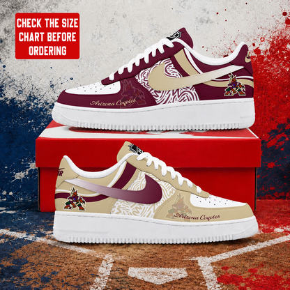 LIMITED EDITION - NEW CUSTOMIZED NHL30 AZC ARIZONA COYOTES AF1 SHOES
