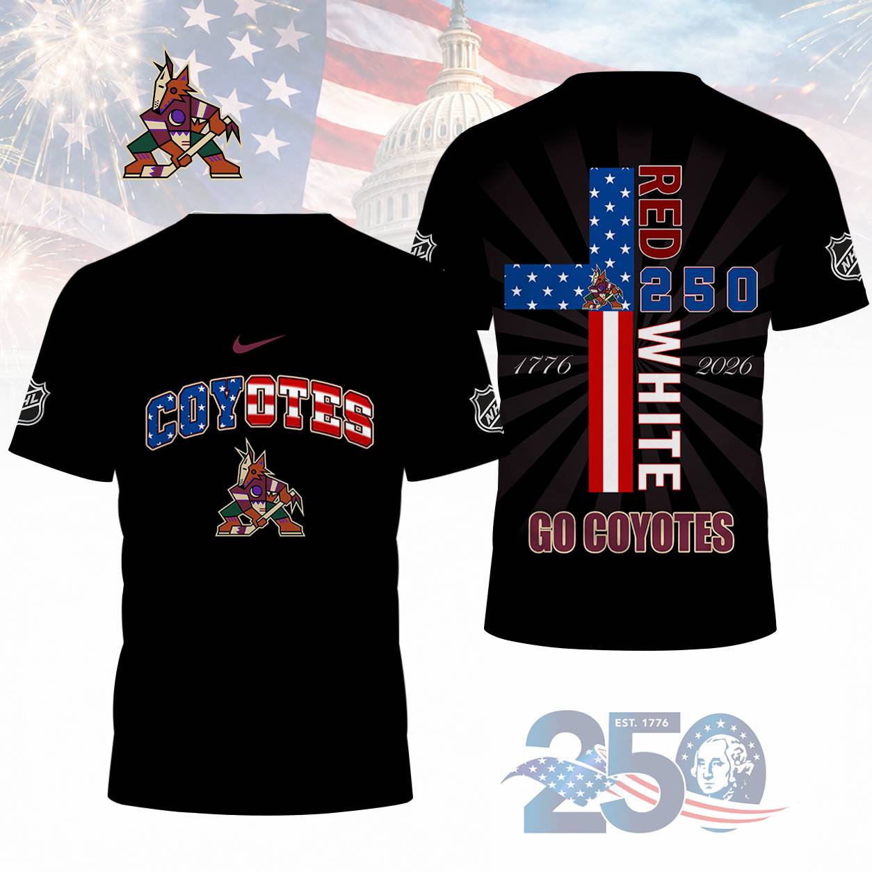 LIMITED EDITION - NEW CUSTOMIZED NHL30 AZC ARIZONA COYOTES T-SHIRT, POLO SHIRT, ZIP POLO SHIRT, SWEATSHIRT, HOODIE & ZIP HOODIE