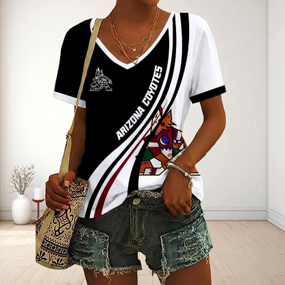 LIMITED EDITION - NEW CUSTOMIZED NHL30 AZC ARIZONA COYOTES V-NECK FEMALE SHIRT